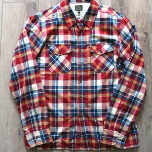 OBEY Shacket Western Plaid Button Down Waffle Flannel Long Sleeves Jacket Medium